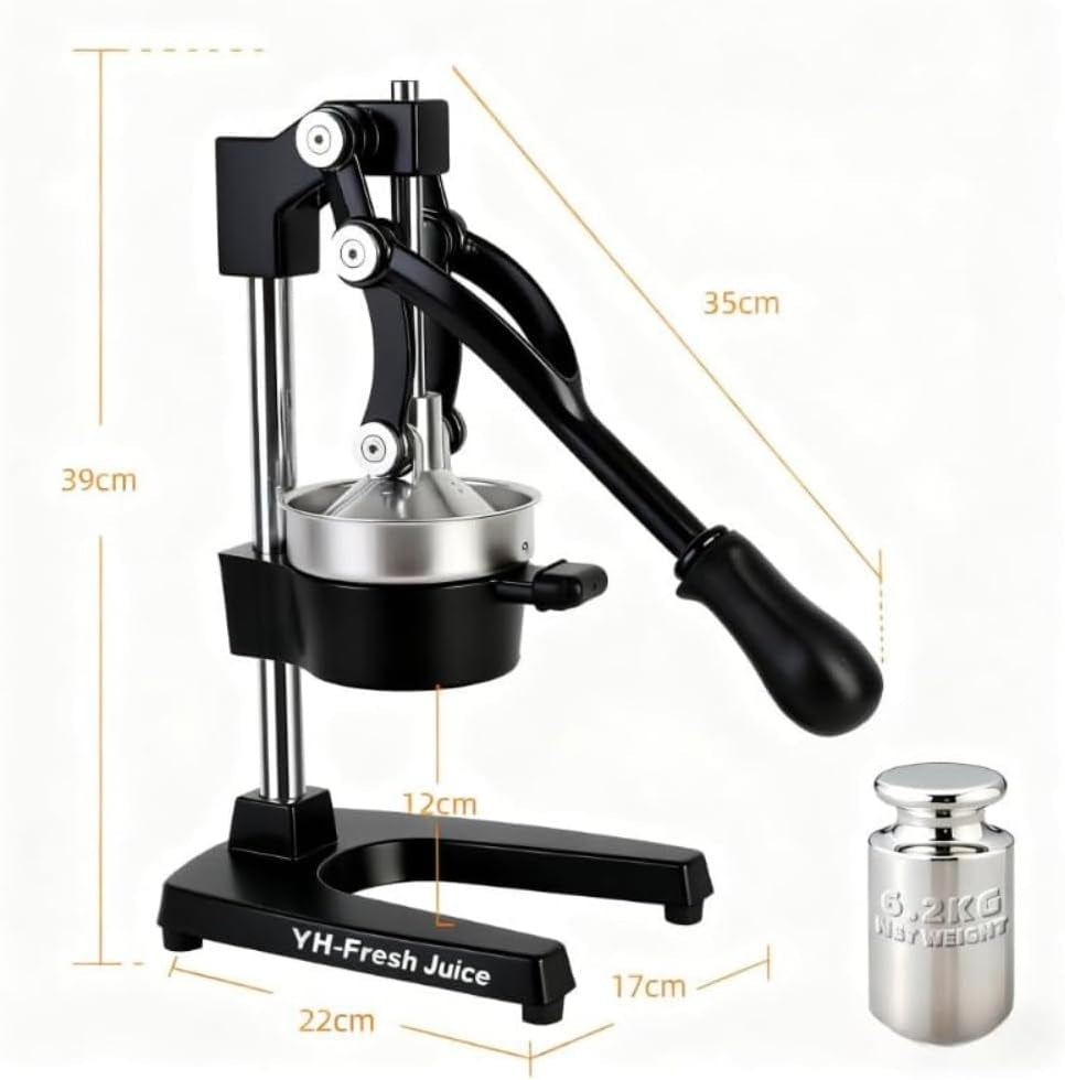 Juice.Hand Press Juicer Machine, Manual Orange Juicer and Professional Citrus Juicer for Orange Juice Pom Lime Lemon Juice,Home and Commercial Extractors Squeezer, Easy to Clean,Black