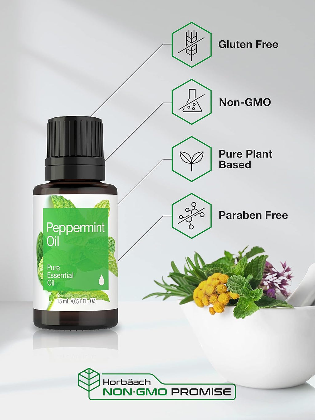 Peppermint Essential Oil | .51 Fl Oz (15Ml) | for Massage, Bath, Diffuser, Aroma Spray & More