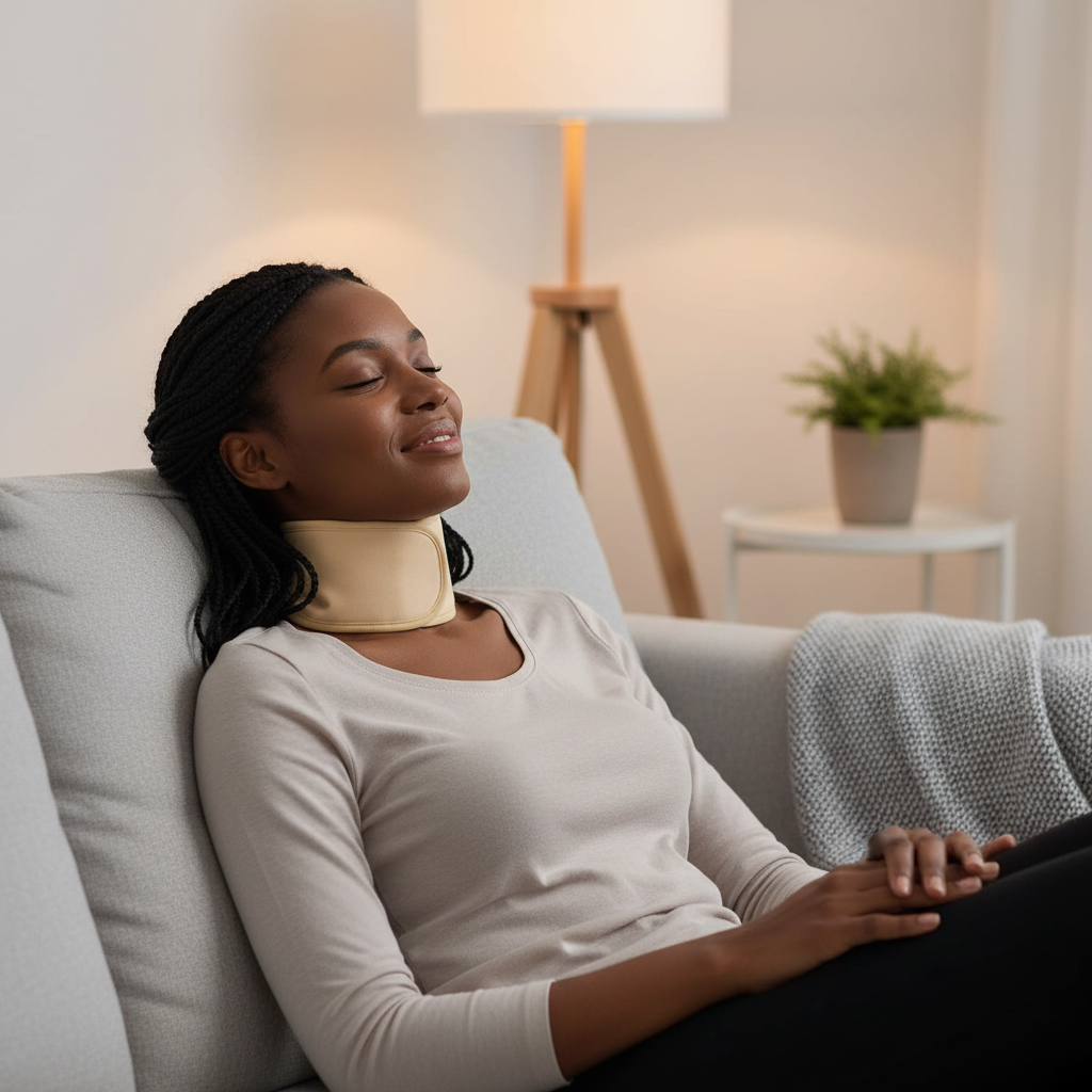 Neck wrap - relaxing on sofa